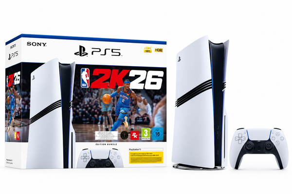 Zestaw z konsolą PlayStation 5 Sony Edycja Standardowa Slim Biało-czarny + NBA 2K26